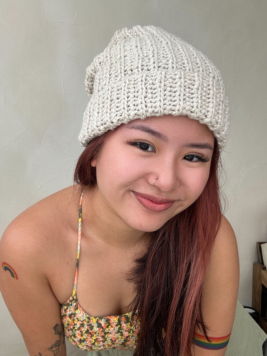 Cream Beanie